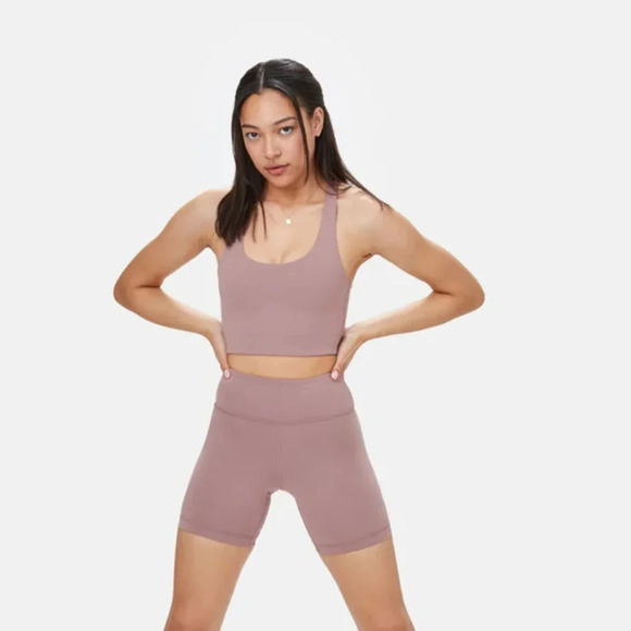 Tentree InMotion Longline Active Recycled Sports Bra Crop Twilight Mauve Size M - Picture 1 of 7